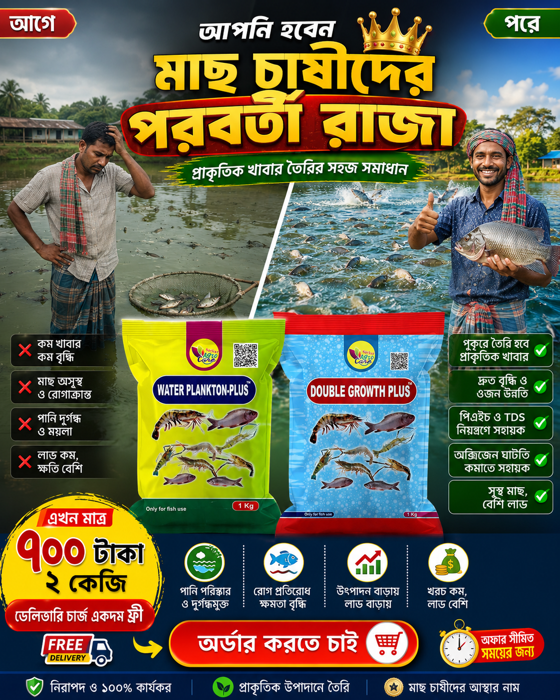 বাংলাদেশি মাছচাষির Payra Agro Growth Fish Gel রিভিউ